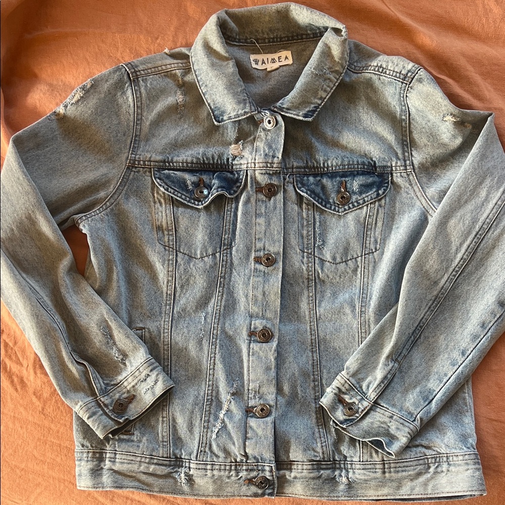Light Blue Distressed Denim Jacket